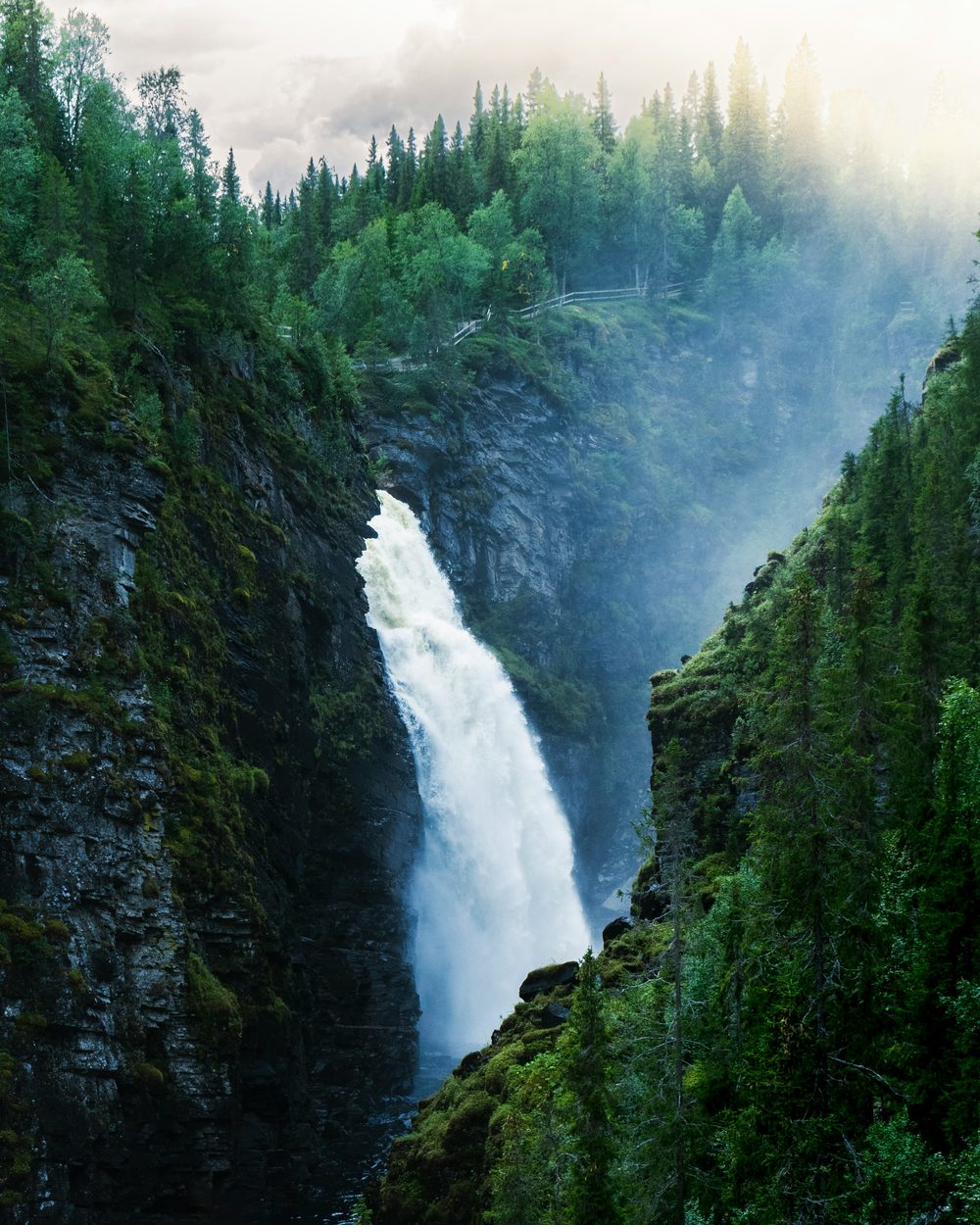 Njupeskär Wasserfall im Fulufjället Nationalpark, Dalarna